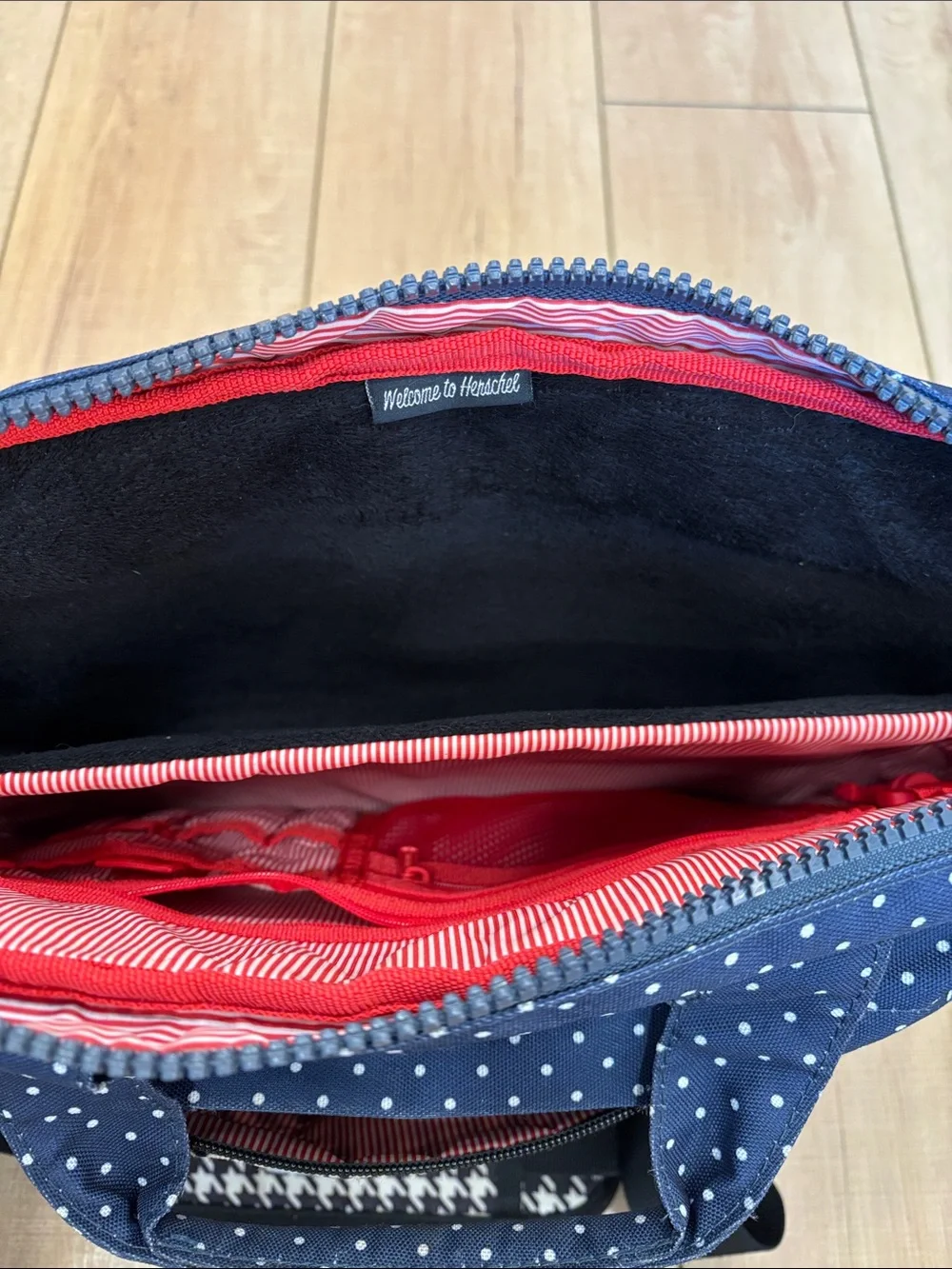 Herschel Supply Company Navy & Black Houndstooth Laptop Messenger Bag